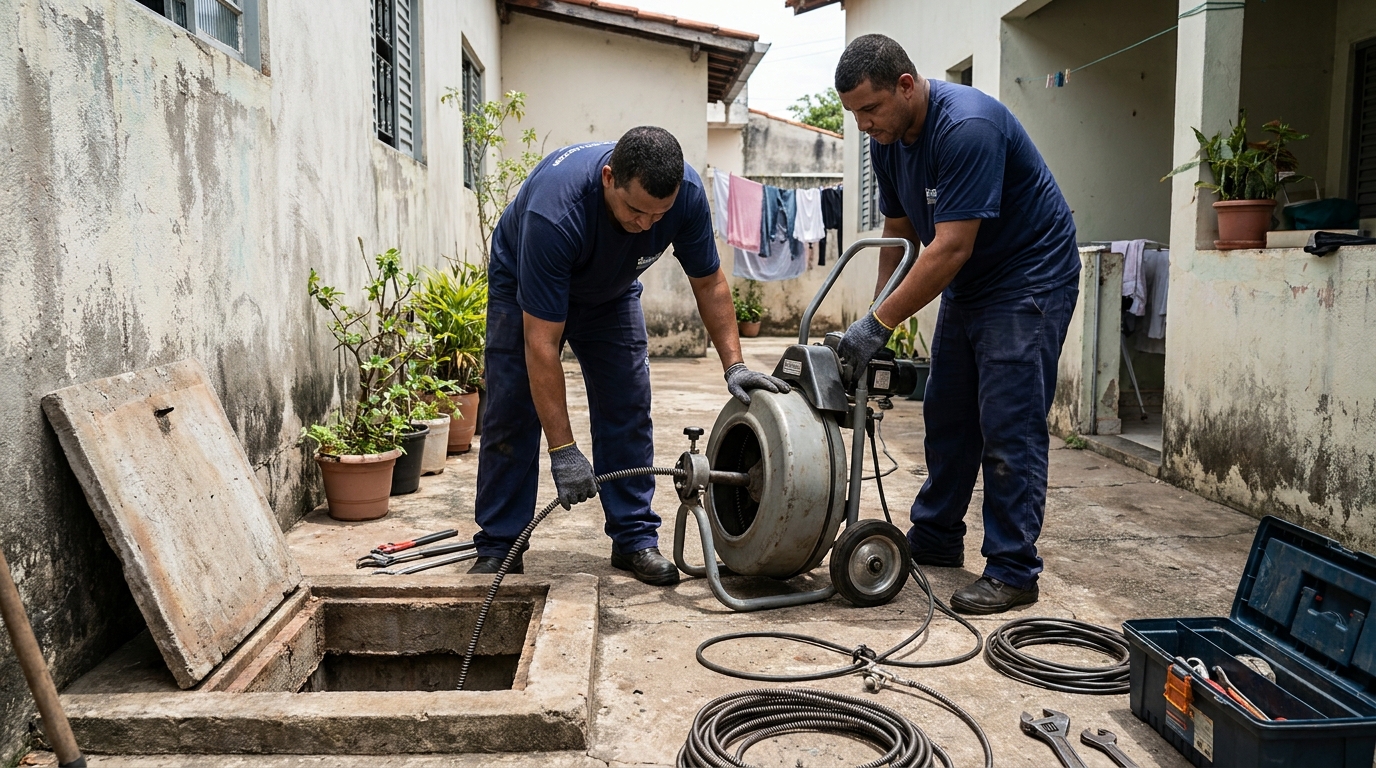 Desentupimento de Coluna Sanitária no Jardim Sofia, Joinville‑SC