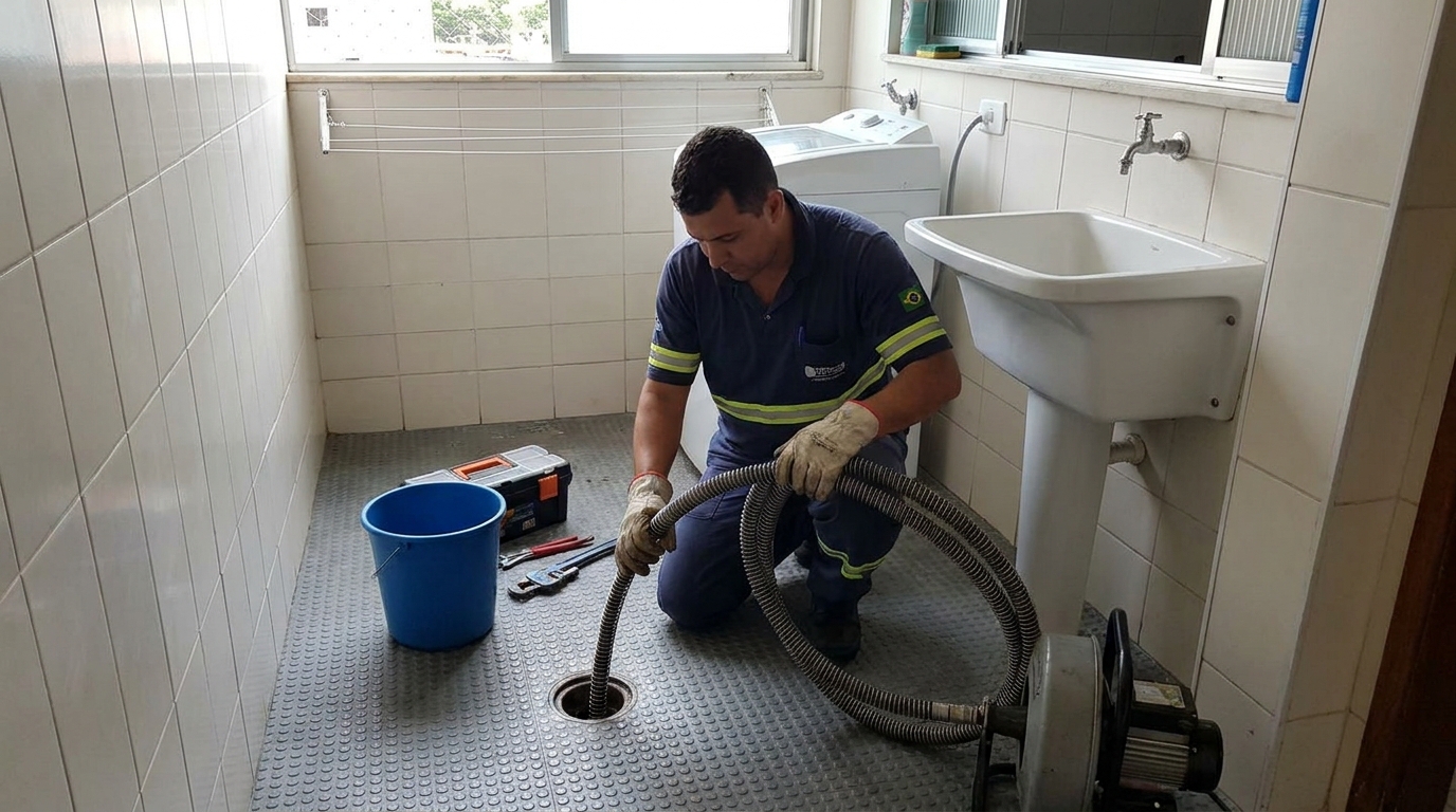 Desobstrução na Cozinha em Comasa, Joinville‑SC